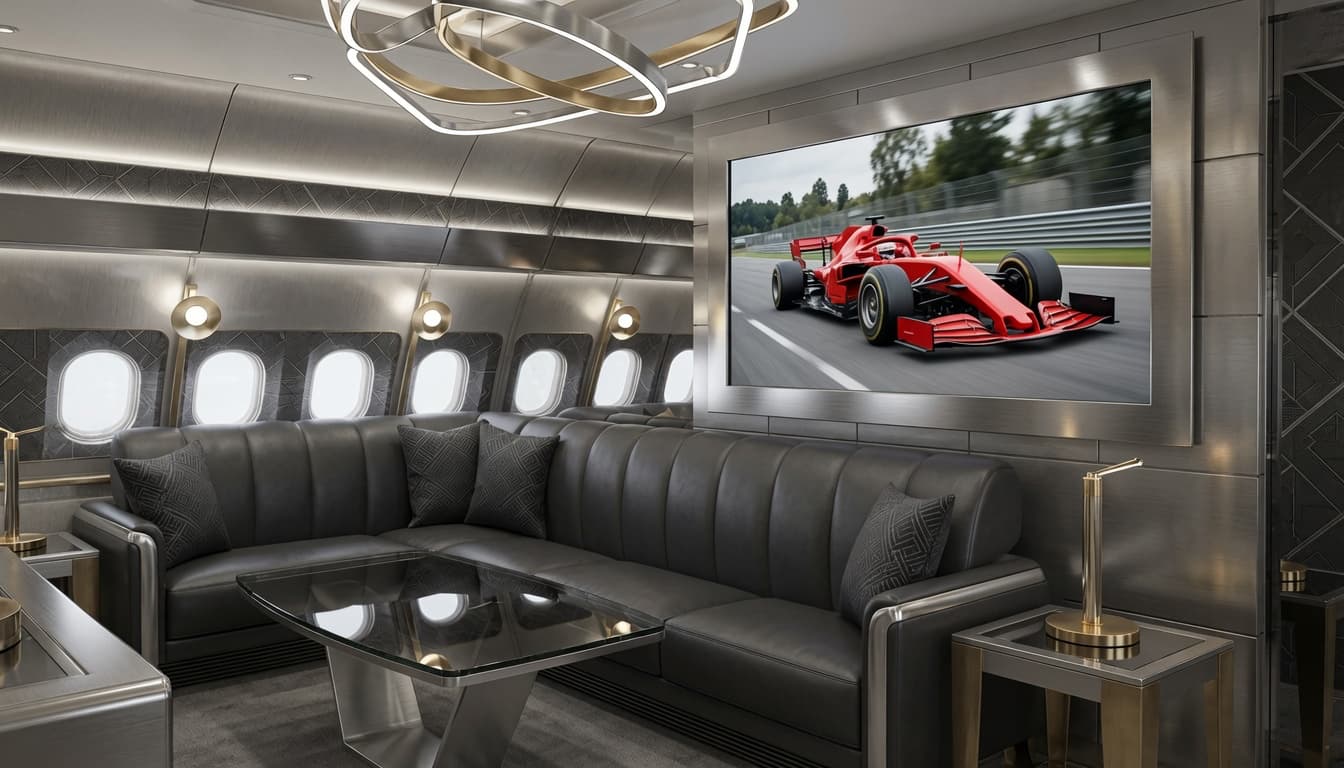 VVIP aircraft main lounge — sovereign aircraft interior advisory — Aviation Asset Advisors