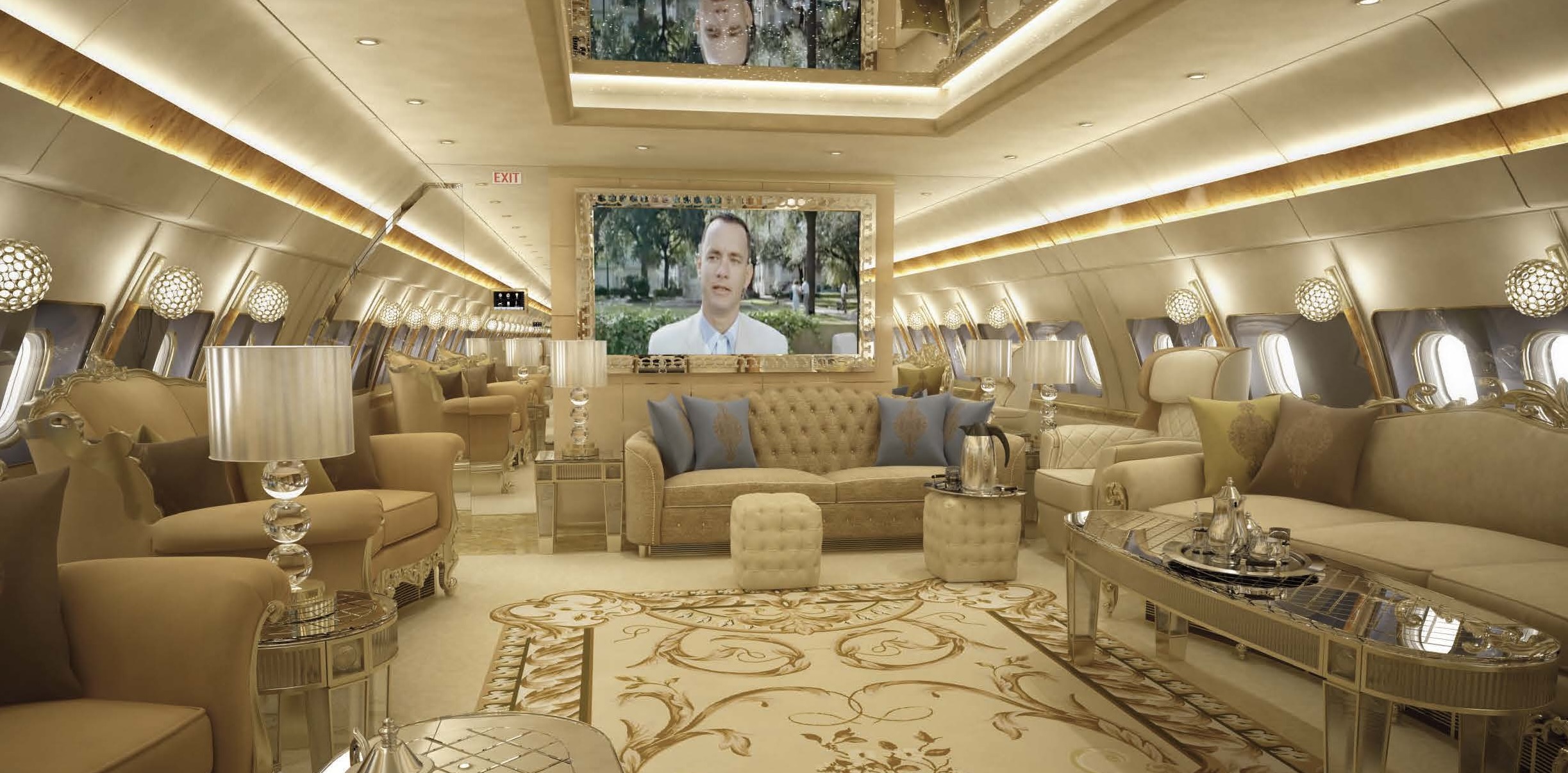 VVIP widebody aircraft salon — sovereign aircraft interior advisory — Aviation Asset Advisors